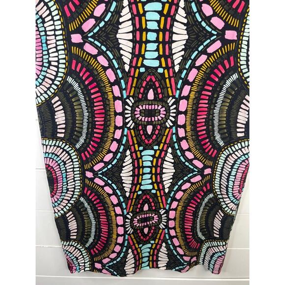 Marie Oliver Colorful Print V Neck Short Sleeve Shift Dress Size S Silk - Picture 5 of 12